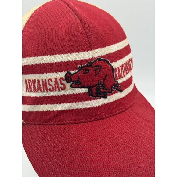 Vintage Arkansas Razorbacks Trucker Hat 80s Mesh Snapback Made in USA - Picture 2 of 14